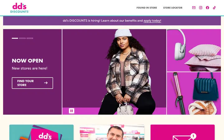 Website of dd's DISCOUNTS