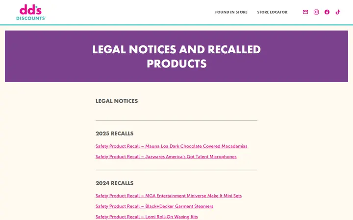 /legal-notices — dd's DISCOUNTS