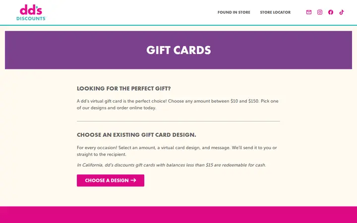 /gift-cards — dd's DISCOUNTS