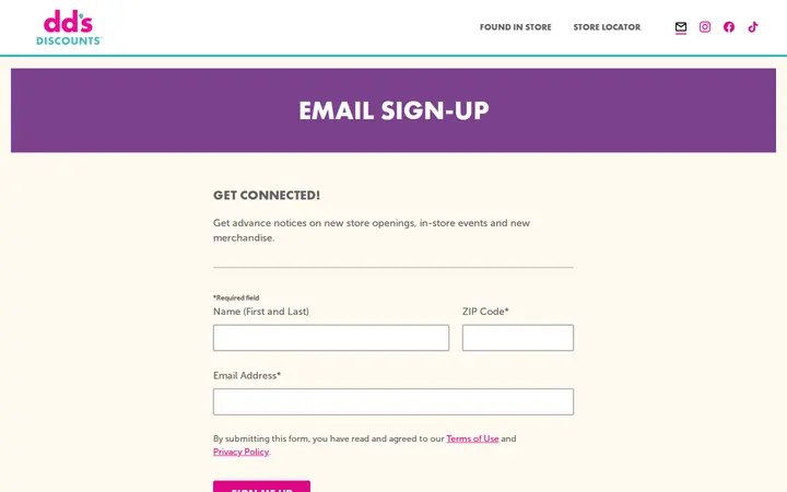 /email-sign-up — dd's DISCOUNTS