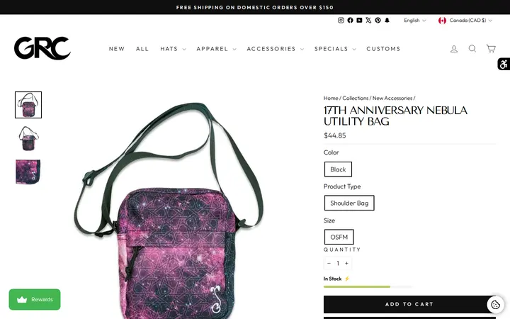 /collections/new-arrival-accessories/products/17th-anniversary-nebula-black-utility-bag — Grassroots California