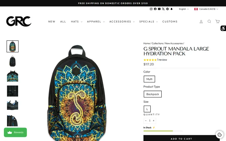 /collections/new-arrival-accessories/products/g-sprout-mandala-large-hydration-pack — Grassroots California