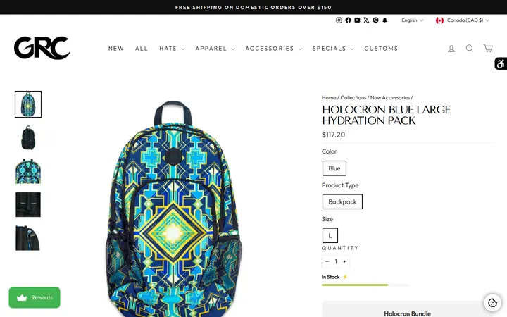 /collections/new-arrival-accessories/products/holocron-blue-large-hydration-pack — Grassroots California