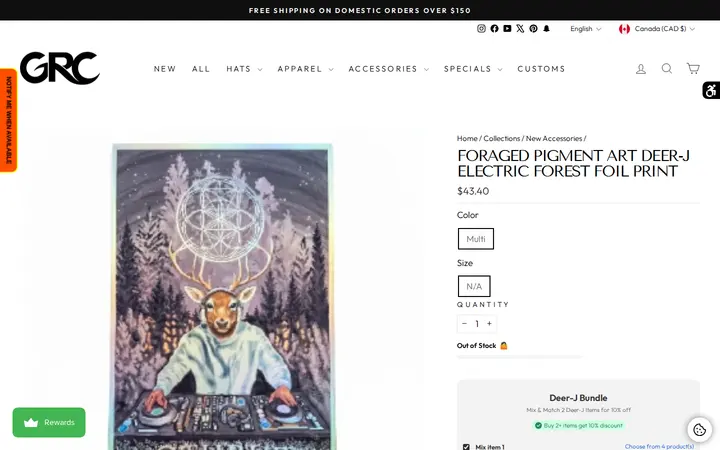 /collections/new-arrival-accessories/products/foraged-pigment-deer-j-electric-forest-foil-print — Grassroots California