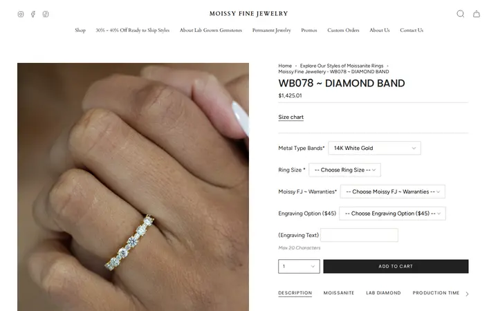 /collections/shop-inventory-collection/products/wb078-diamond-0-67ct-white-gold-big-small-accent-wedding-band — Moissy Fine Jewelry Denver ~ Moissanite & Lab-Grown Diamond Experts and Permanent Jewelry Store