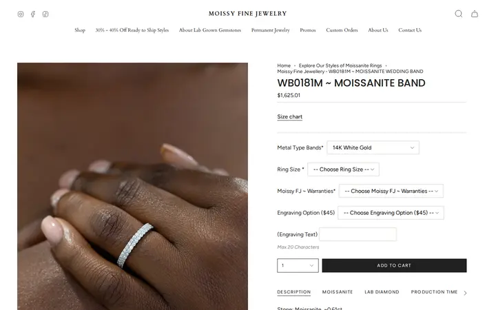 /collections/shop-inventory-collection/products/wb0181m-moissanite-wedding-band — Moissy Fine Jewelry Denver ~ Moissanite & Lab-Grown Diamond Experts and Permanent Jewelry Store