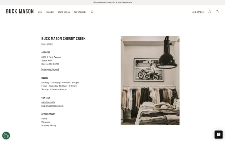 Website of Buck Mason