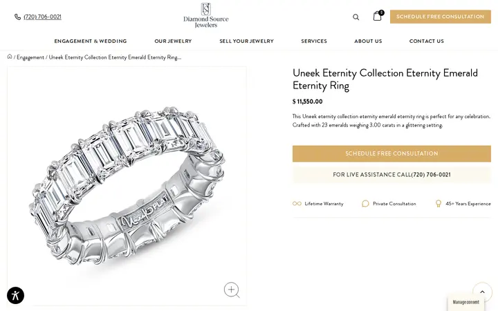 /product/uneek-eternity-collection-eternity-emerald-eternity-ring — Diamond Source Jewelers