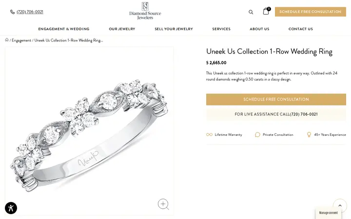 /product/uneek-us-collection-1-row-wedding-ring-7 — Diamond Source Jewelers