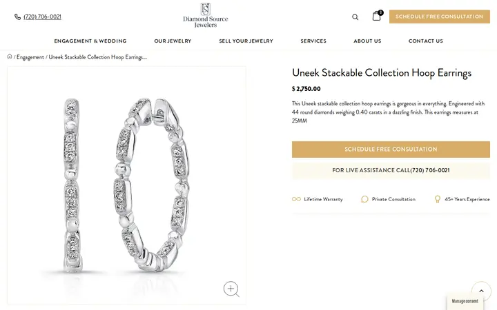 /product/uneek-stackable-collection-hoop-earrings-2 — Diamond Source Jewelers
