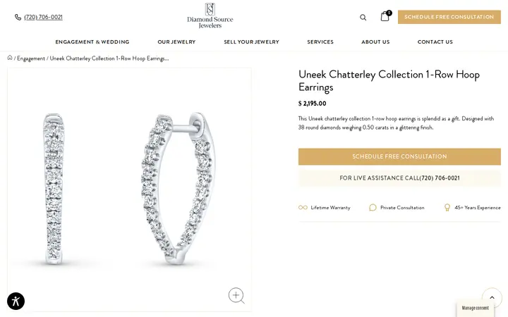 /product/uneek-chatterley-collection-1-row-hoop-earrings — Diamond Source Jewelers