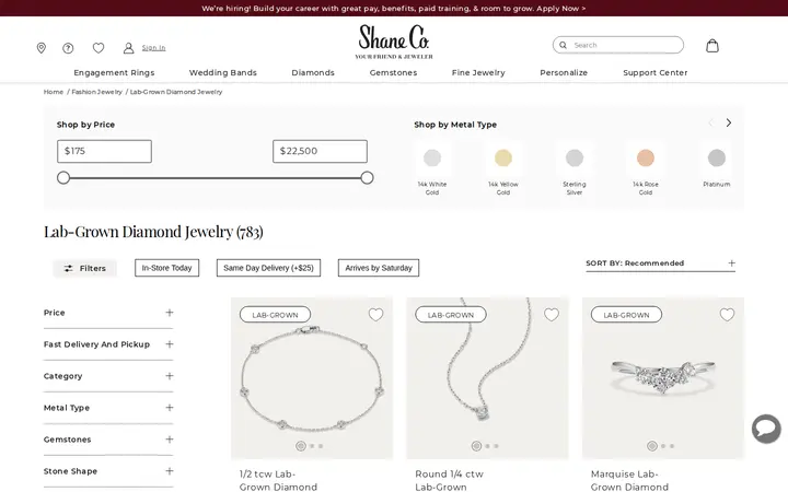 /fashion-jewelry/lab-grown-diamond-jewelry/c — Shane Co.