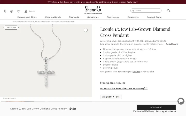/fashion-jewelry/new-arrivals/leonie-1-2-tcw-lab-grown-diamond-cross-pendant/p/41113023 — Shane Co.