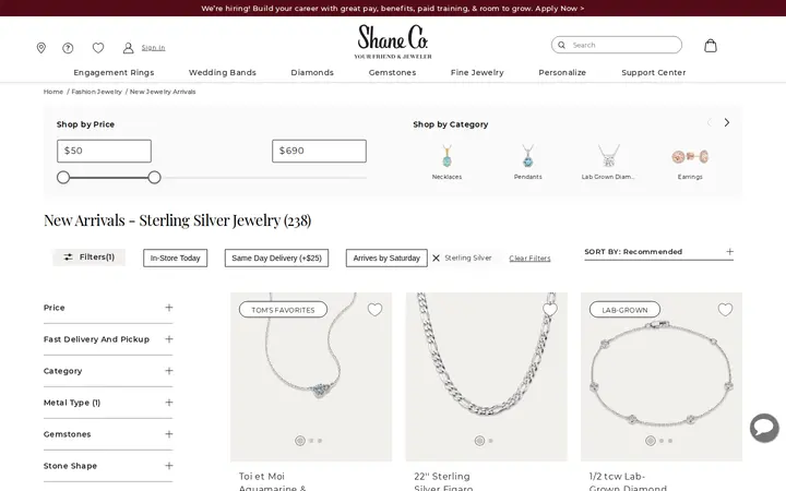 /fashion-jewelry/new-arrivals/c/sterlingsilver — Shane Co.