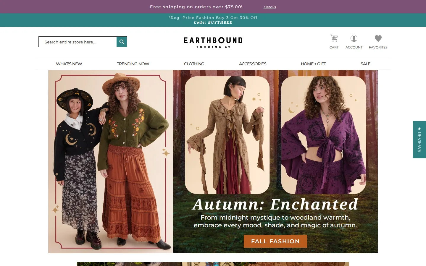 Captured website of Earthbound Trading Co.