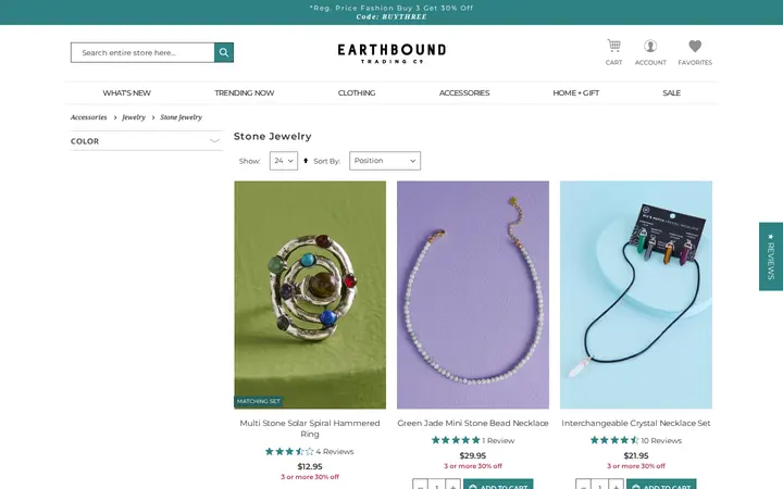 /accessories/jewelry/stone-jewelry — Earthbound Trading Co.