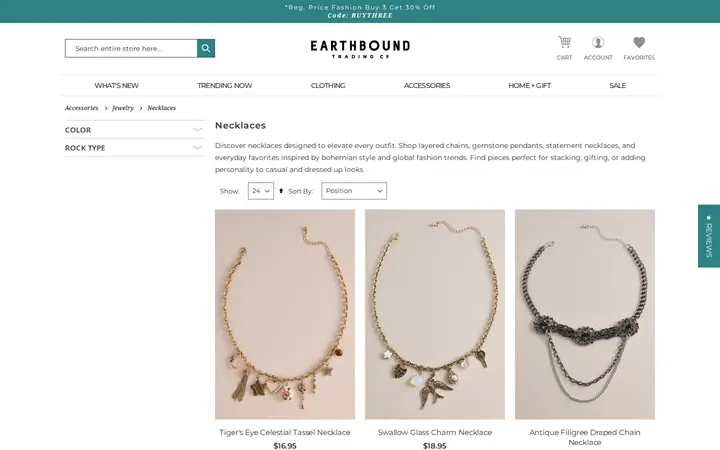 /accessories/jewelry/necklaces — Earthbound Trading Co.