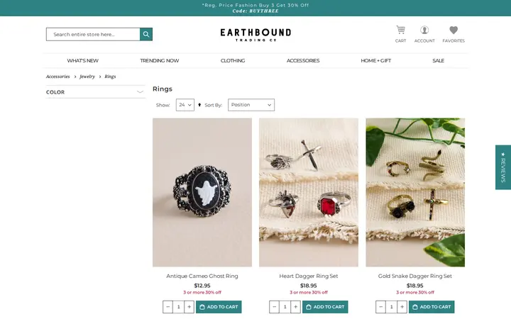 /accessories/jewelry/rings — Earthbound Trading Co.
