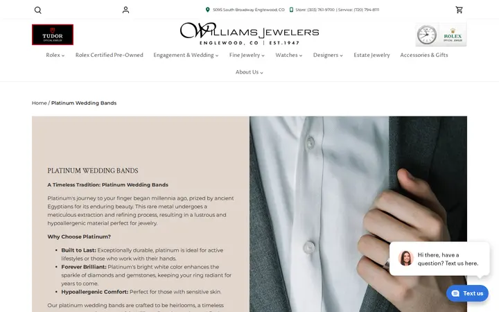 /collections/platinum-wedding-bands — Williams Jewelers