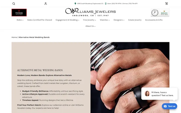 /collections/alternative-metal-wedding-bands — Williams Jewelers