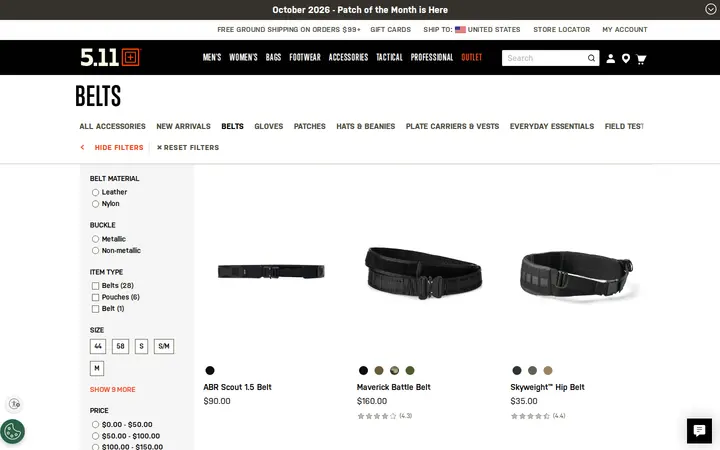 /accessories/belts.html — 5.11