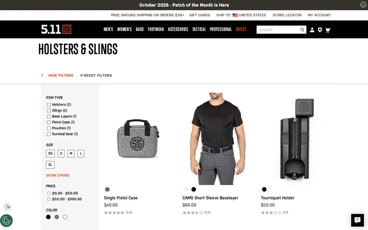 /accessories/slings-holsters.html — 5.11