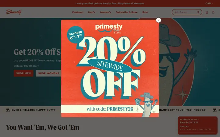 Website of Shinesty