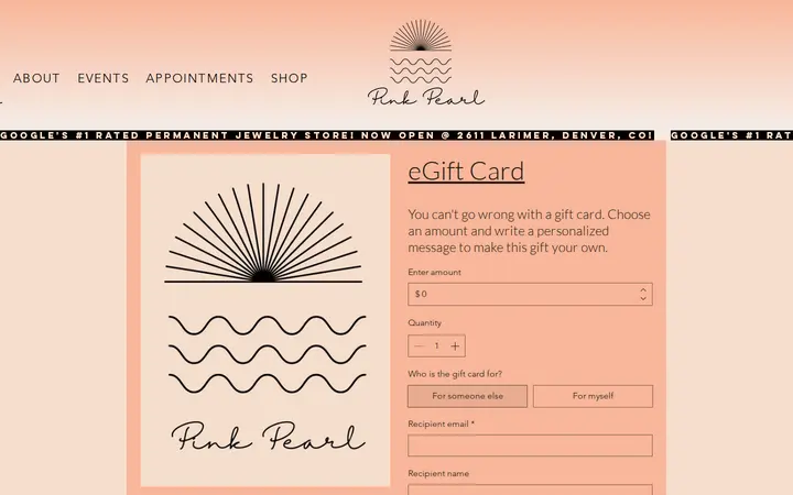 /permanent-jewelry-gift-card-denver — Pink Pearl
