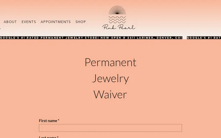 /permanent-jewelry-waiver-denver — Pink Pearl