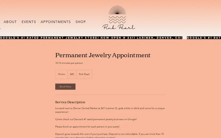 /service-page/permanent-jewelry-appointment — Pink Pearl
