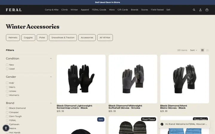 /collections/winter-accessories — FERAL - New and Used Outdoor Goods
