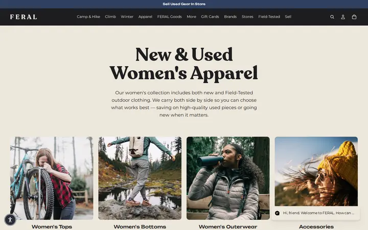 /collections/womens-apparel-copy — FERAL - New and Used Outdoor Goods