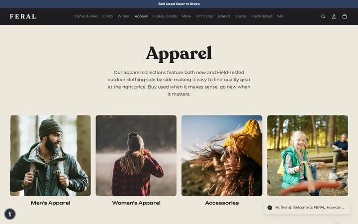 /collections/apparel — FERAL - New and Used Outdoor Goods