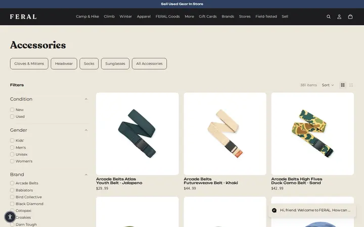 /collections/accessories — FERAL - New and Used Outdoor Goods
