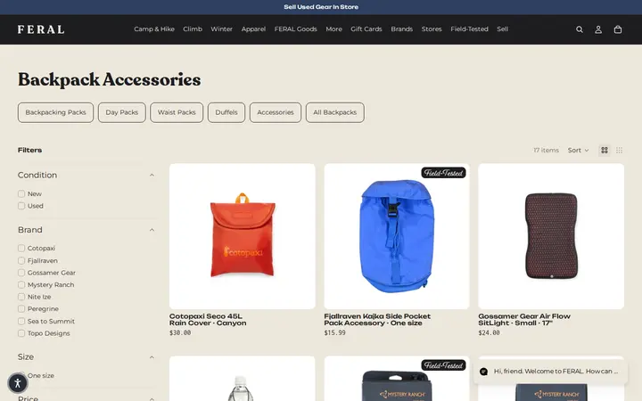 /collections/backpack-accessories — FERAL - New and Used Outdoor Goods