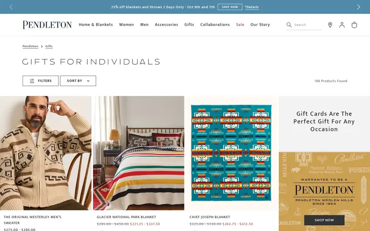 /gifts/gifts-for-individuals — Pendleton