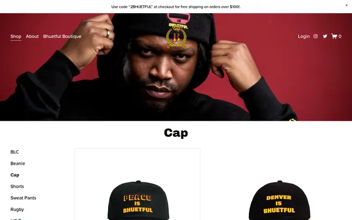/shop/cap — Bhuetful