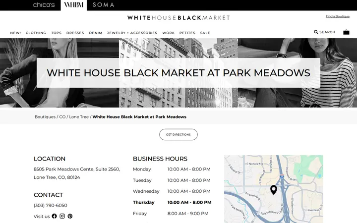 Website of White House Black Market