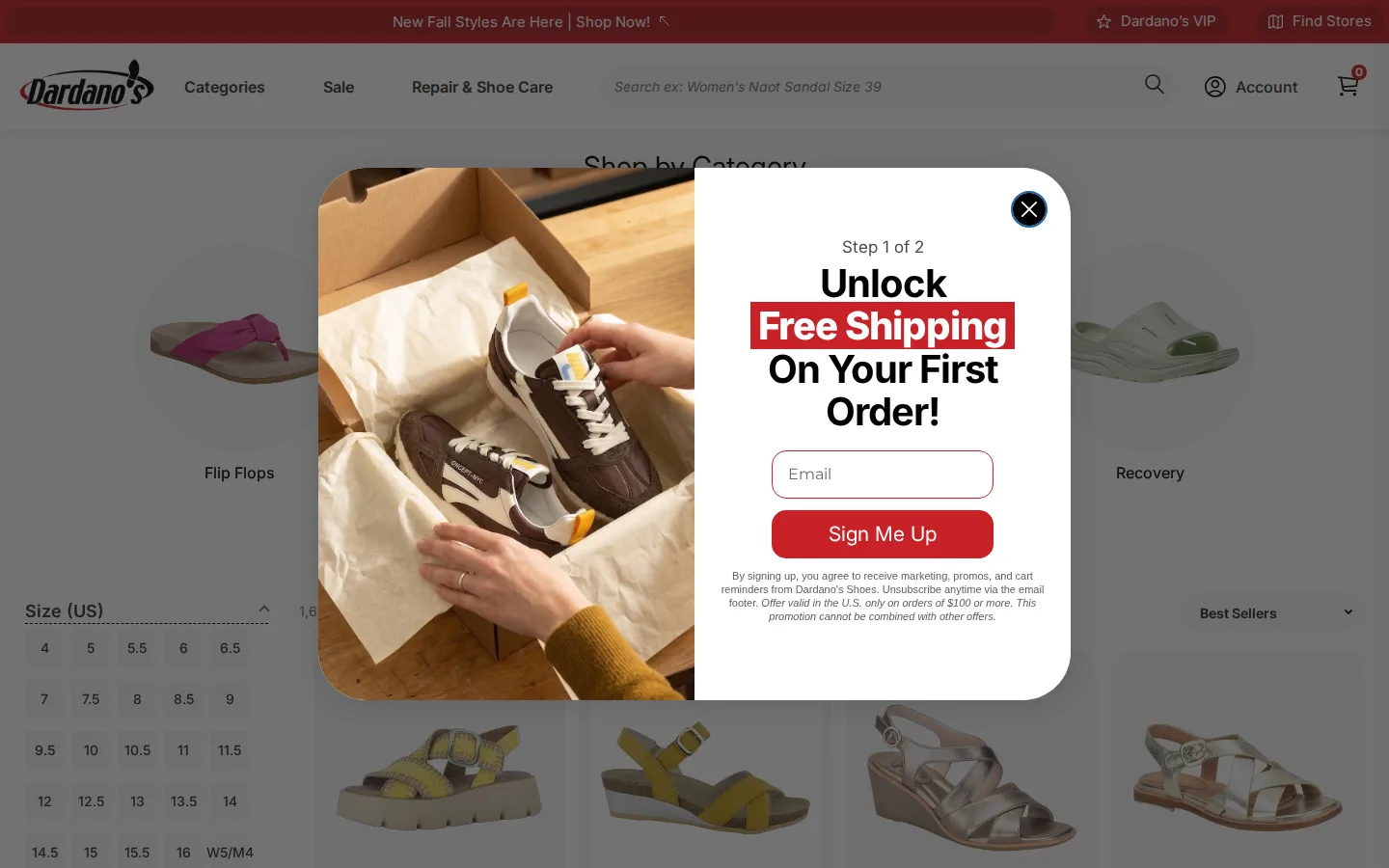 Captured website of Dardano's Shoes - Broomfield
