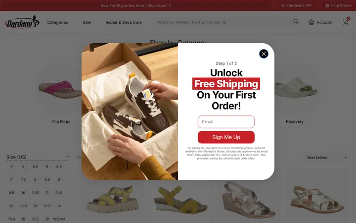 Website of Dardano's Shoes - Broomfield