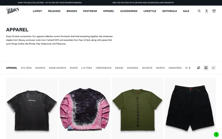 /collections/apparel — Sneaker Politics
