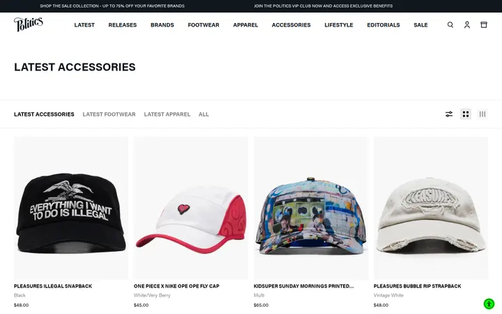 /collections/latest-accessories — Sneaker Politics