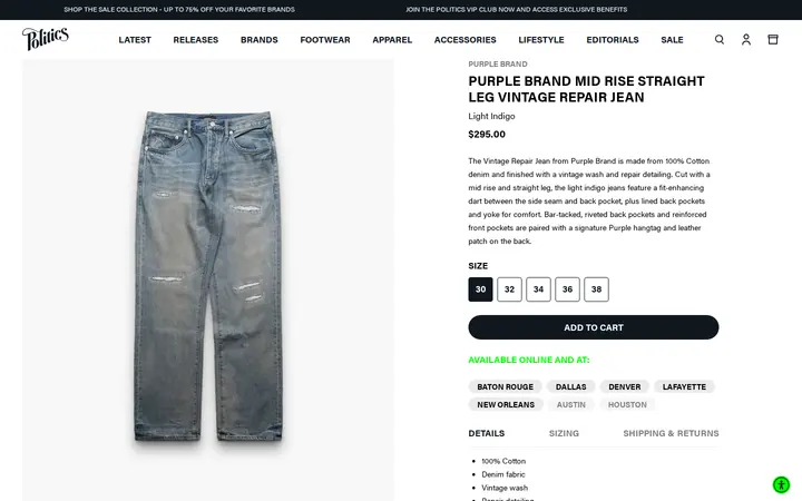 /collections/latest-apparel/products/purple-brand-mid-rise-straight-leg-vintage-repair-jean-light-indigo — Sneaker Politics