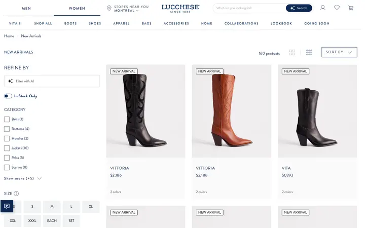 /collections/new-arrivals — Lucchese Bootmaker