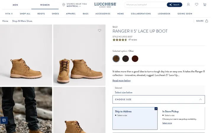 /collections/shop-all-mens-shoes/products/5-lace-up-ranger-ii-boot-olive — Lucchese Bootmaker