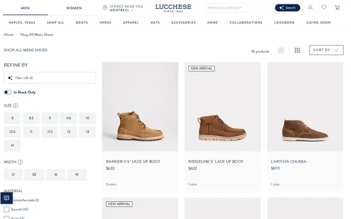/collections/shop-all-mens-shoes — Lucchese Bootmaker