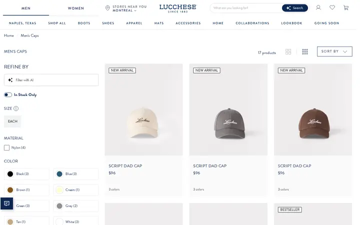 /collections/shop-mens-caps — Lucchese Bootmaker