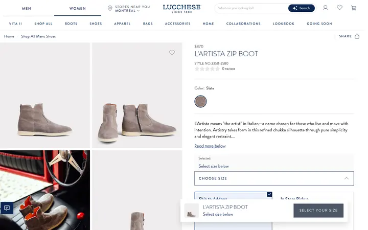 /collections/shop-all-mens-shoes/products/lartista-zip-boot-slate — Lucchese Bootmaker