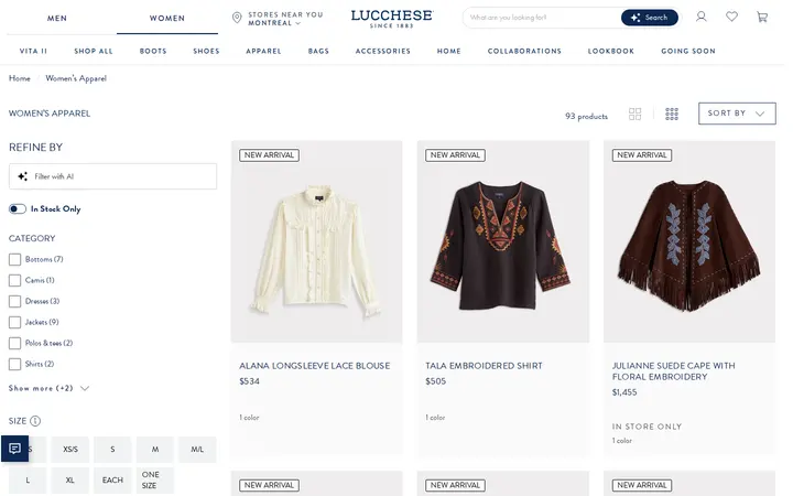 /collections/women-s-apparel — Lucchese Bootmaker