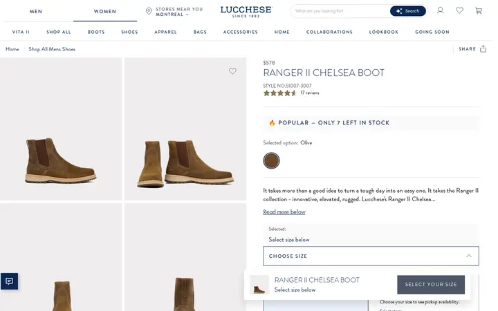 /collections/shop-all-mens-shoes/products/ranger-ii-chelsea-boot-olive — Lucchese Bootmaker